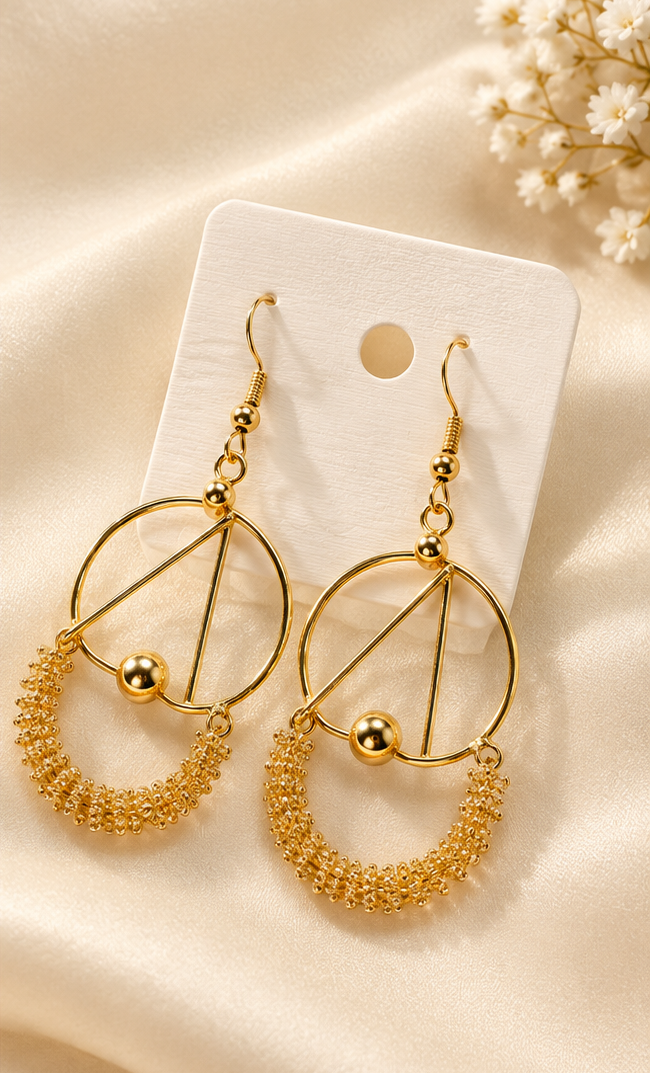 Golden Geometric Hoop Earrings