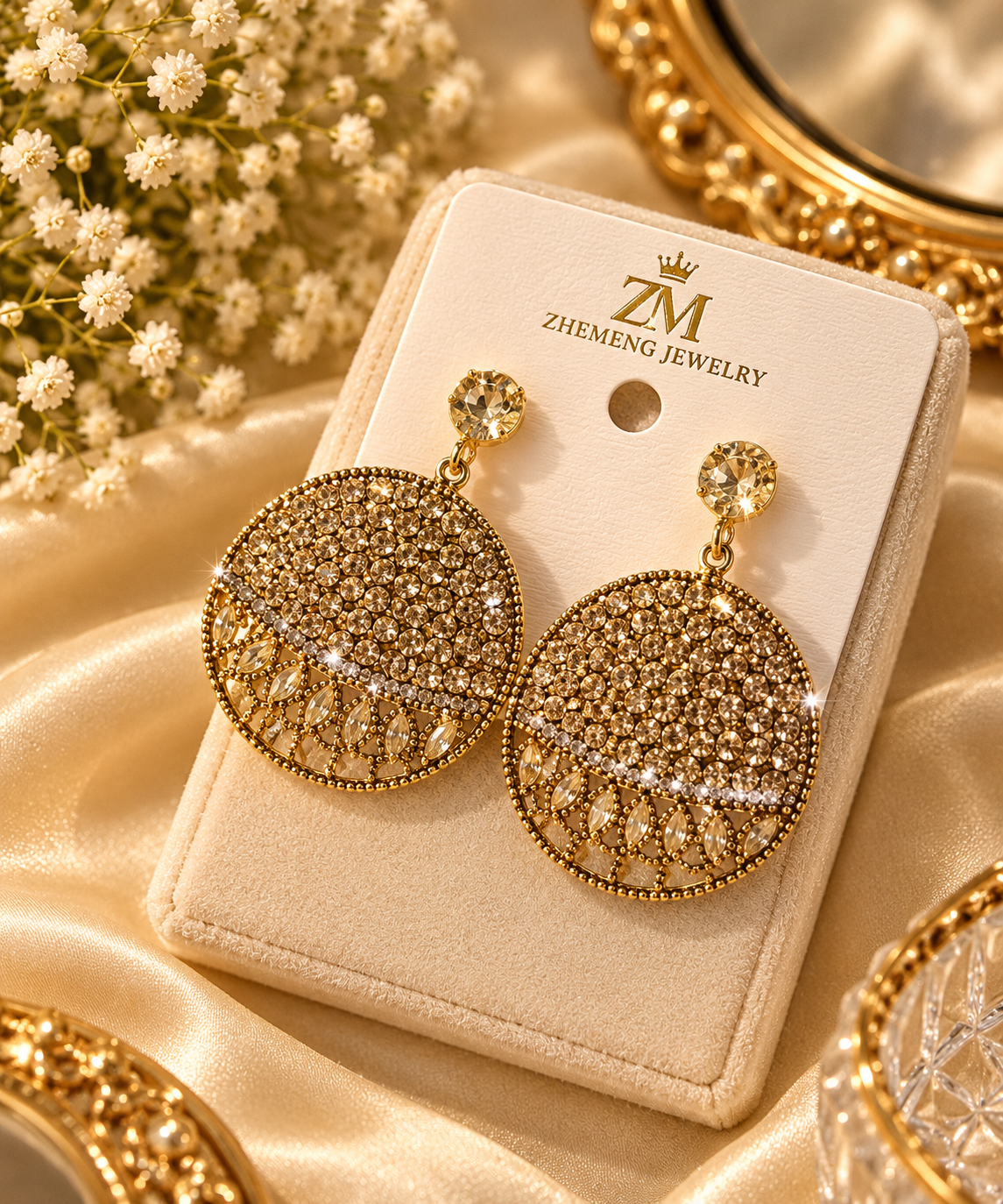 Golden Royale Crystal Earrings