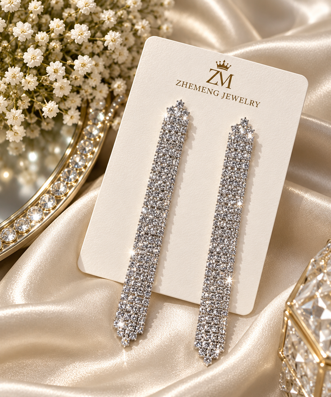 Silver Sparkle Tassel Earrings ✨